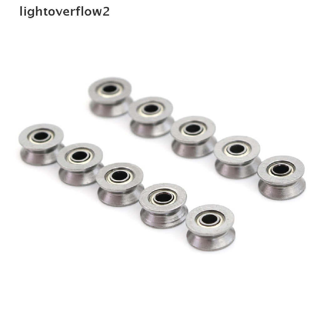 (lightoverflow2) 10pcs Bola Bearing Pulley Deep V Groove HCS Ukuran 3x12 X 4mm