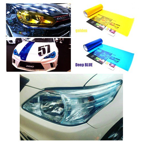 Kaca Film Headlamp Stiker Lampu Mobil Biru Hybrid Car Sticker Head