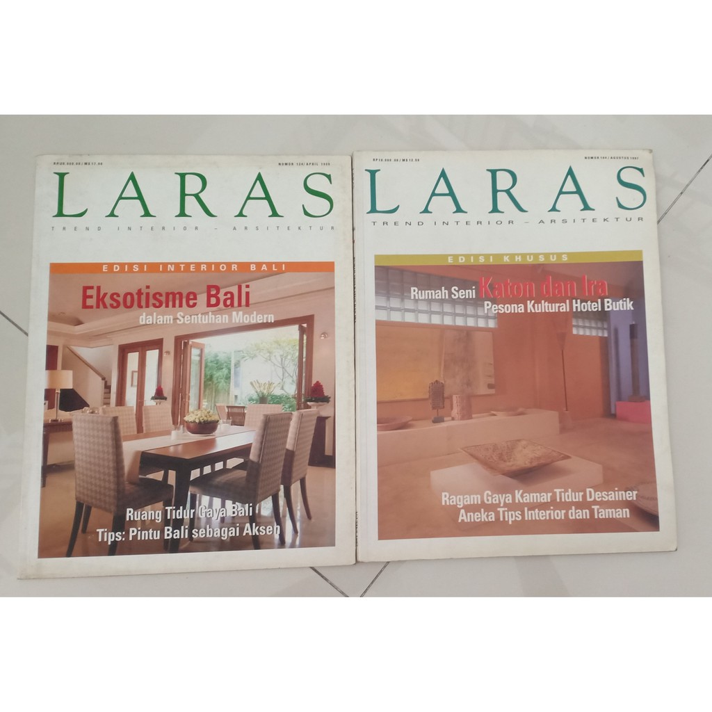 Paket Bundle Majalah Vintage Laras Arsitektur Interior Design Bali Edisi Khusus
