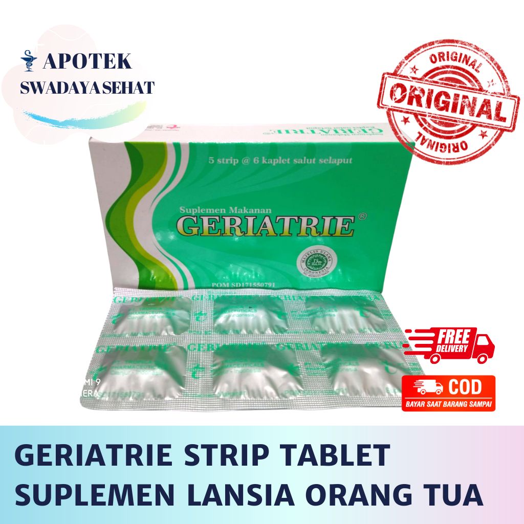 GERIATRIE Strip Tablet - Suplemen Geriatri Lansia Orang Tua Demensia Lanjut Usia