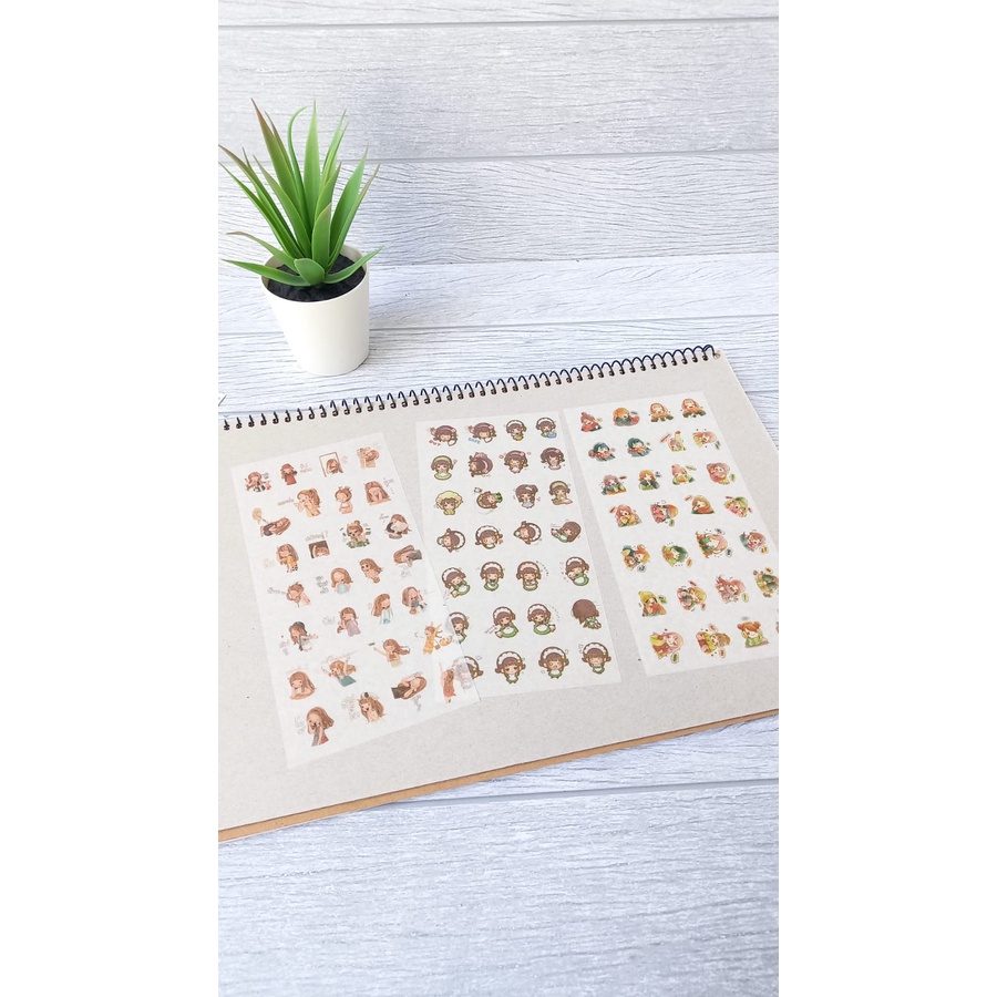 

PAPERIKO Cute Girl Sticker / Stiker Journal Bujo Planner