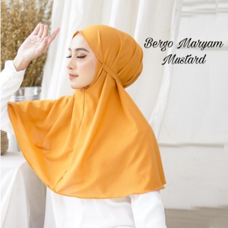 BERGO TALI JILBAB INSTAN BERGO MARYAM KHIMAR INSTANT DIAMOND KHIMAR TALI GRADE ORI QUALITY-BERGO MUSTARD