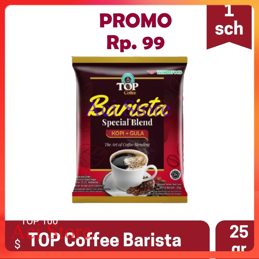

Top Coffee Barista Special Blend / KOPI HITAM+GULA 1PCS PROMO RP.99