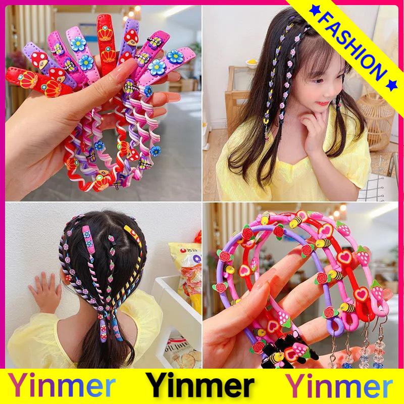 COD✨ Fashion Children Twist Braid Curling Stick Hair Clip Kids Dirty Braid Curler Color Braiding Hair Tie Girl Hair Accessories-Yinmer