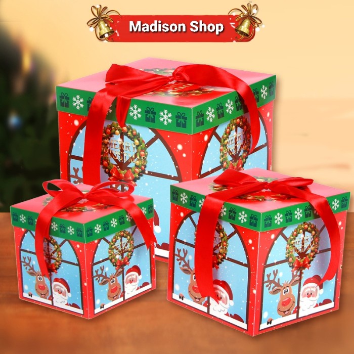 Box Kado Natal Set 3 Kardus Kotak Kado Natal Christmas Gift Box Murah HARGA GROSIR TERMURAH