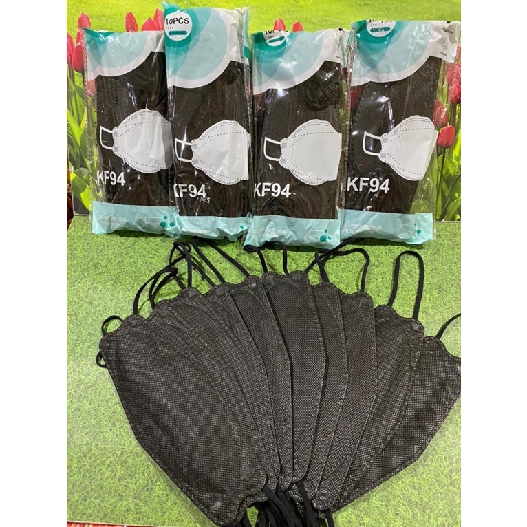 ( TANPA BOX KF94 / 1 Pack isi 10 pcs ) Masker KF94 / Masker KF 94 / Masker Murah Warna Putih / Hitam