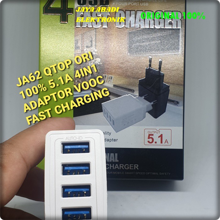 J62 QTOP 5A ADAPTOR BATOK KEPALA 4 USB SUPER FAST CHARGING TRAVEL ADAPTER CHARGER CHARGE FLASH CAS CASAN ADAPTIVE QUICK QC KABEL DATA ANDROIT HANDPHONE QUALCOMM UNIVERSAL MULTI ORIGINAL VOLT GADGET TC POWER QC LEBIH HEMAT TEMPAT DAN PRAKRIS