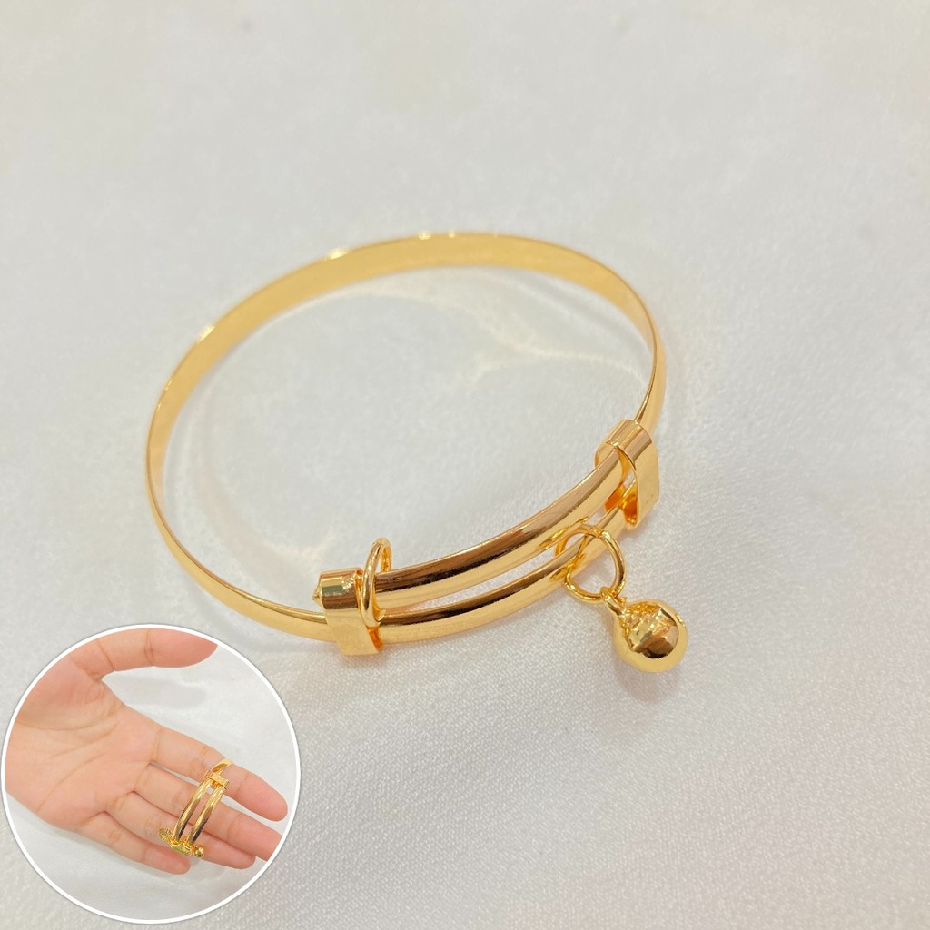 Gelang Anak Lonceng Lapis Emas Flexible