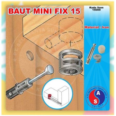 Baut Mini Knock Down Minifix Set Sambungan Kayu Socket Furniture