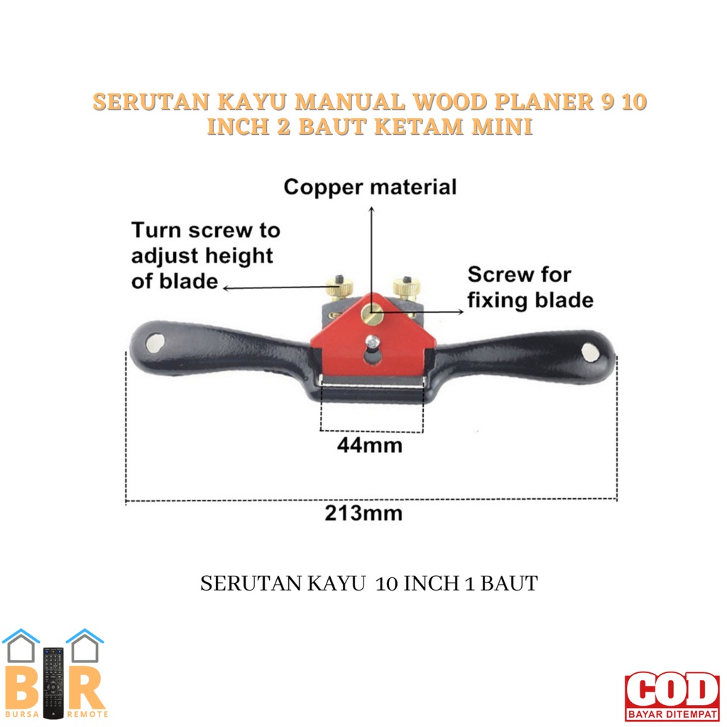 WOOD PLANER 9 10 INCH 2 BAUT Ketam Mini Serutan Kayu Manual