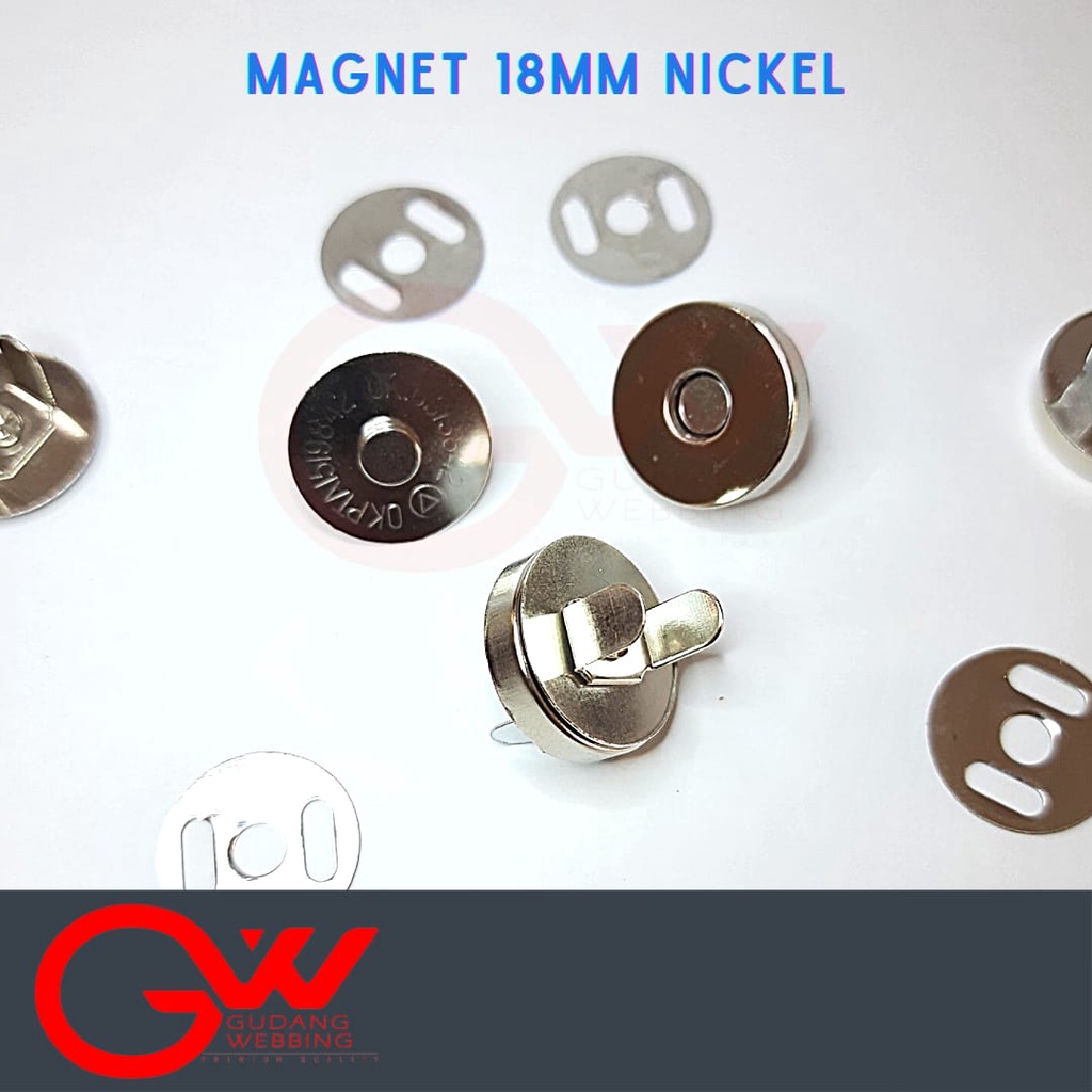 KANCING MAGNET / MAGNET 18MM NICKEL &amp; GOLD