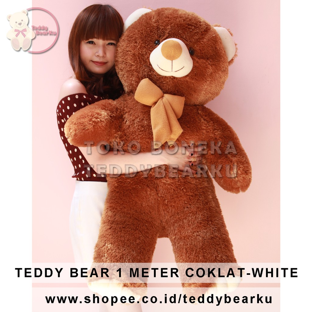 TEDDY BEAR JUMBO 1 METER COKLAT-WHITE