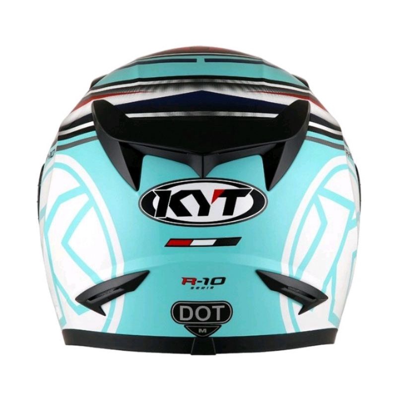 Helm KYT R10 race EDT #1 Aqua Blue/Red Fluo/White - Helm KYT R10 Original - Charmoto