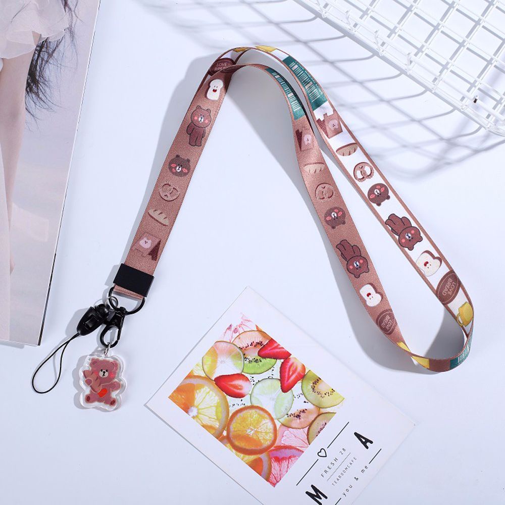 LANFY Cute Certificate lanyard Cartoon Cartoon Hang Rope Mobile Phone Straps Neck Lanyards Webbing Hang Rope Gifts Multi-function High Quality Cartoon Pendant Mobile phone lanyard