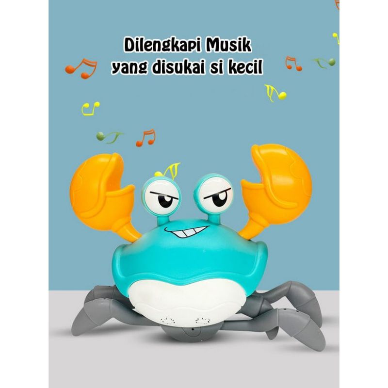 (PROMO) MAINAN ANAK TERBARU CARTOON CRAB ATAU KEPITING JOGET DENGAN SENSOR GERAK DAN BUNYI SUPER KEREENNNN