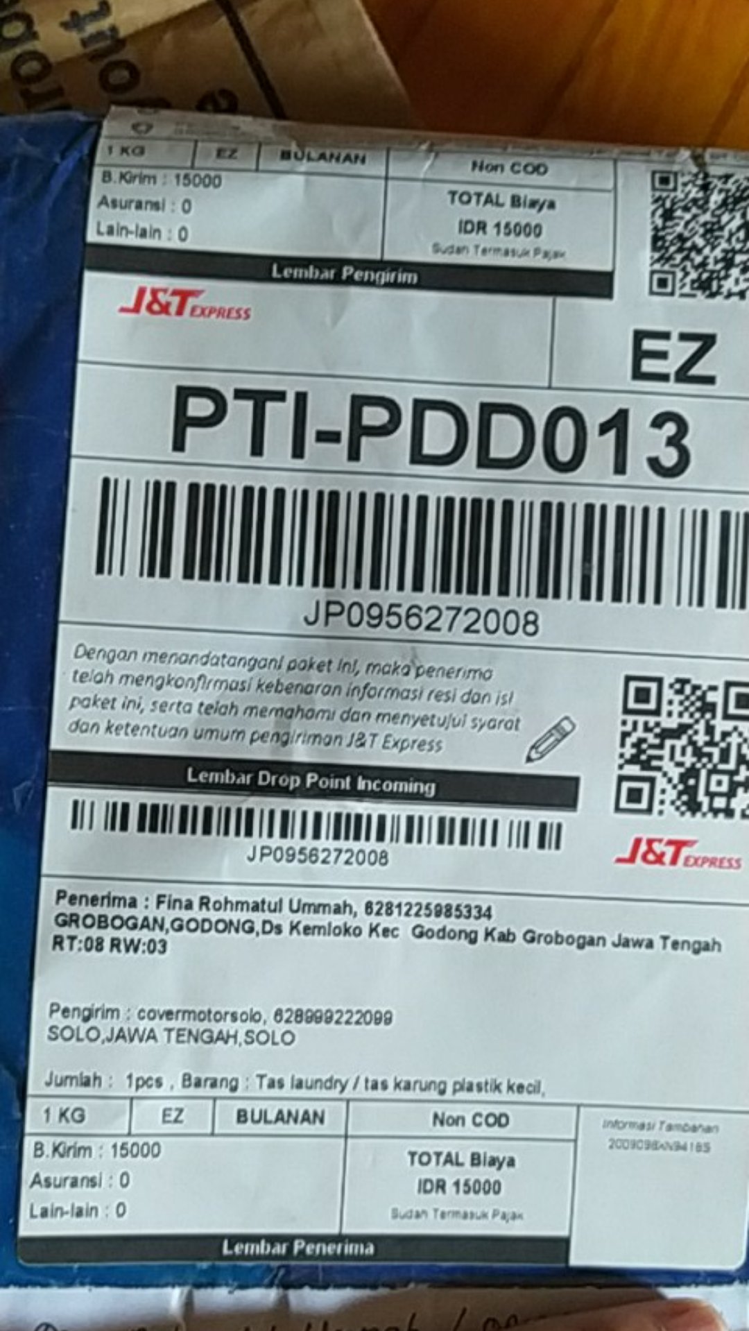 Tas Laundry / Tas Karung Plastik Kecil