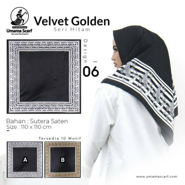 Segiempat Tengah Polos Hitam . Jilbab Umama Scarf . Kerudung Black Edition . Hijab Segiempat Satin