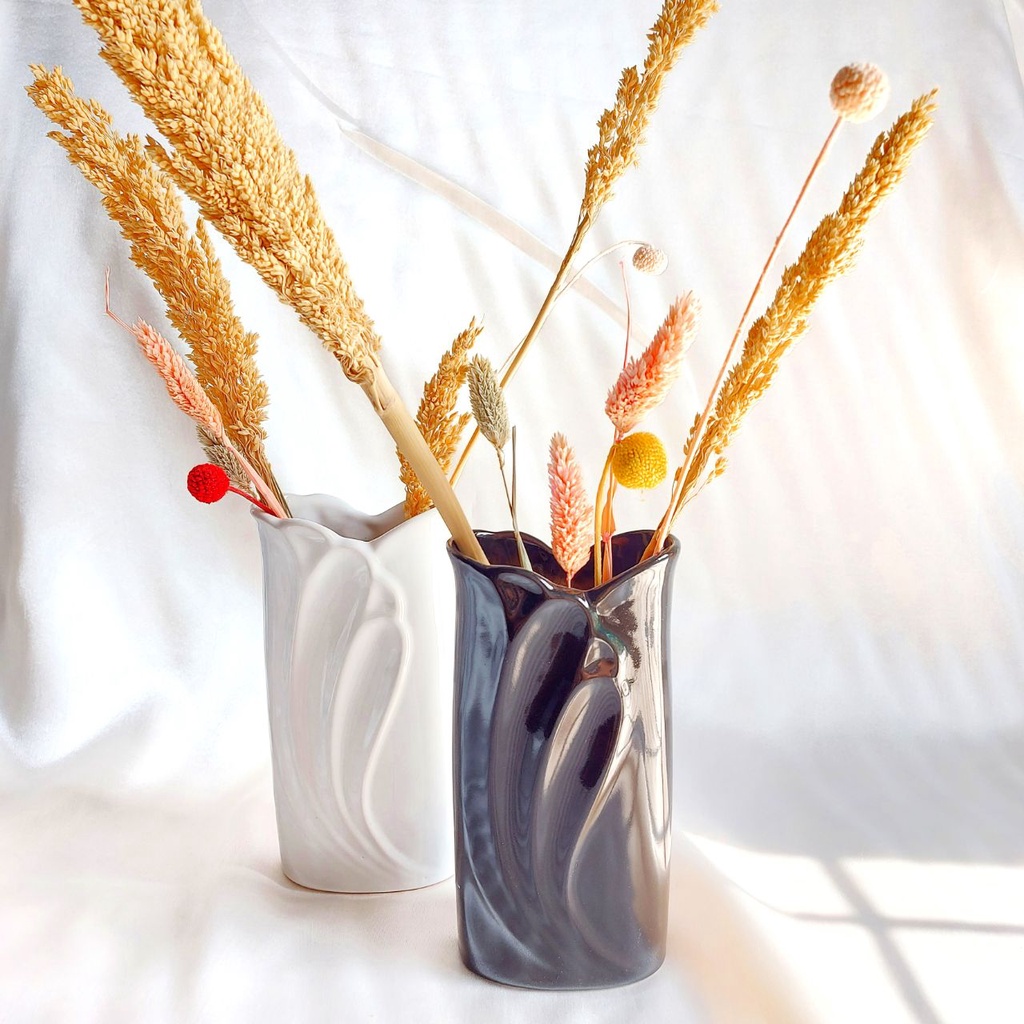 VAS/VASE/BEJANA BUNGA TANAMAN KERING KERAMIK MINIMALIS NORDIC STYLE | DEKORASI RUMAH RUANGAN TAMAN