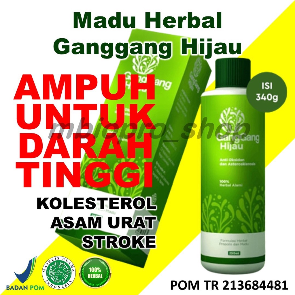 Obat Darah Tinggi Kolesterol Stroke Madu Herbal Ganggang Hijau Isi 340 gr