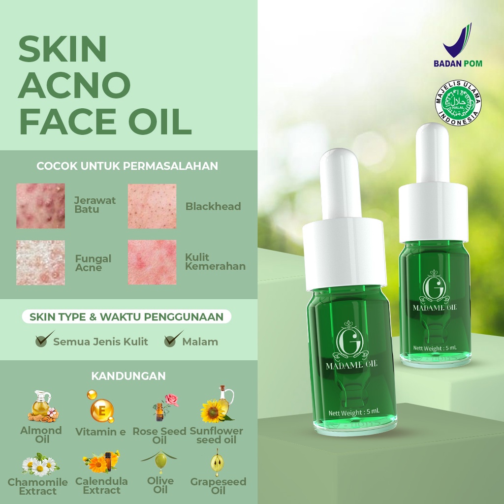 MADAME GIE FACE OIL SERIES 5ML - SKIN ACNO SKIN BARRIER SKIN RADIANCE