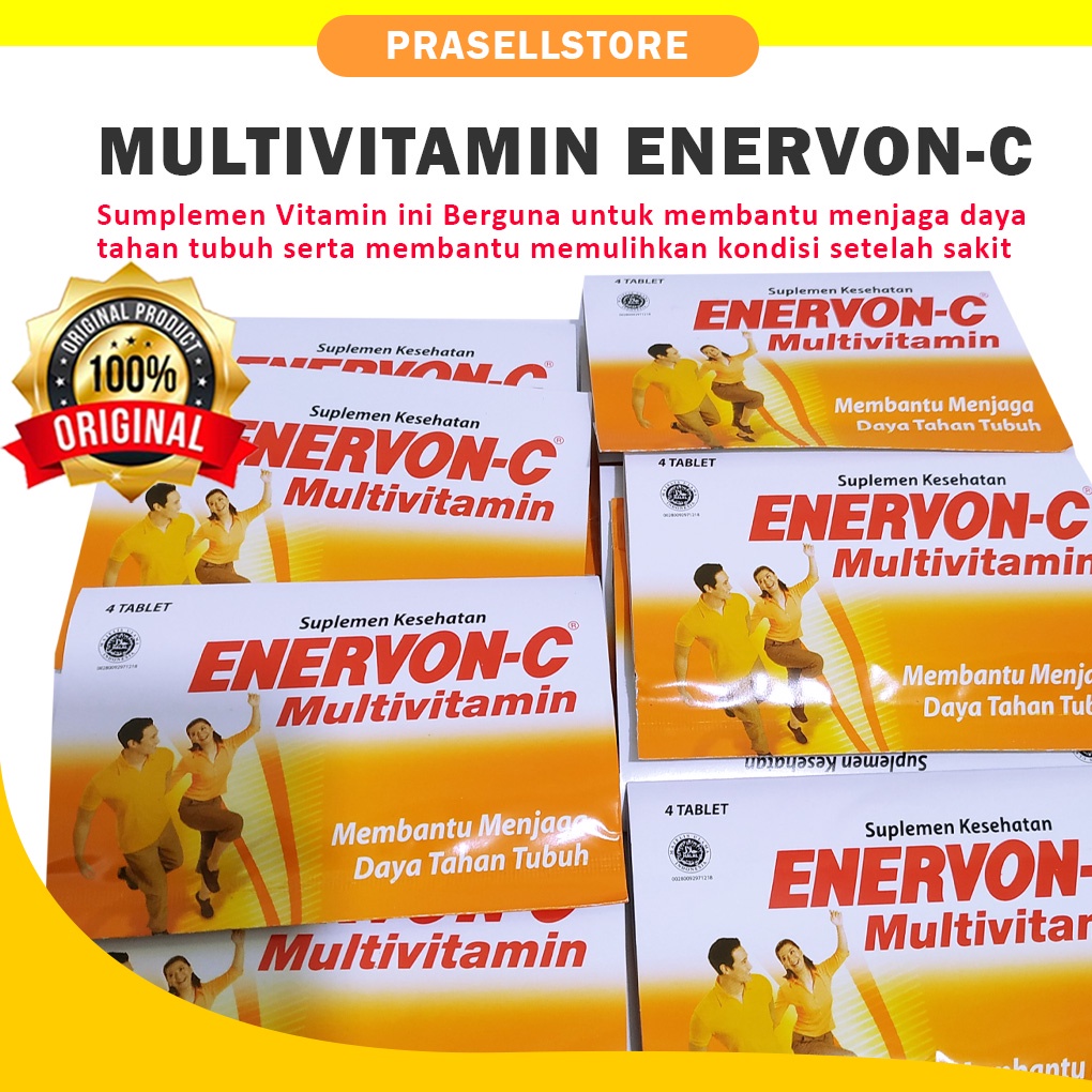 ORIGINAL!!! ENERVON-C Multivitamin 500mg Vitamin C - isi 1 Strip 4 Tablet