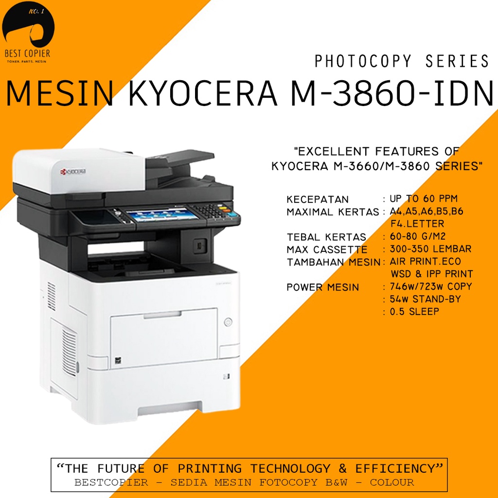 MESIN FOTOCOPY KYOCERA M-3860-IDN ORIGINAL BERKUALITAS PRINTER ECOSYS
