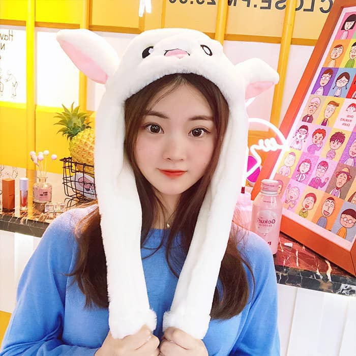 READY BANDUNG Topi bunny hat korean hat topi telinga naik turun topi kekinian