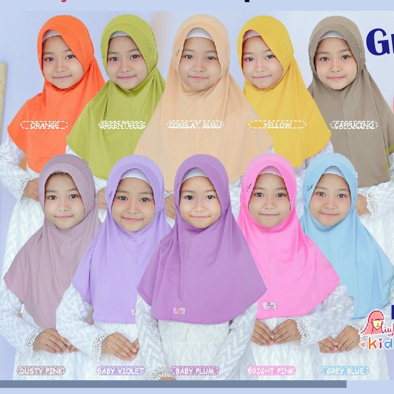 Jilbab Miulan Anak BPL Teen Bergo Plain Laura Kids | Jilbab Sekolah | Kerudung Anak SD By Miulan Hij