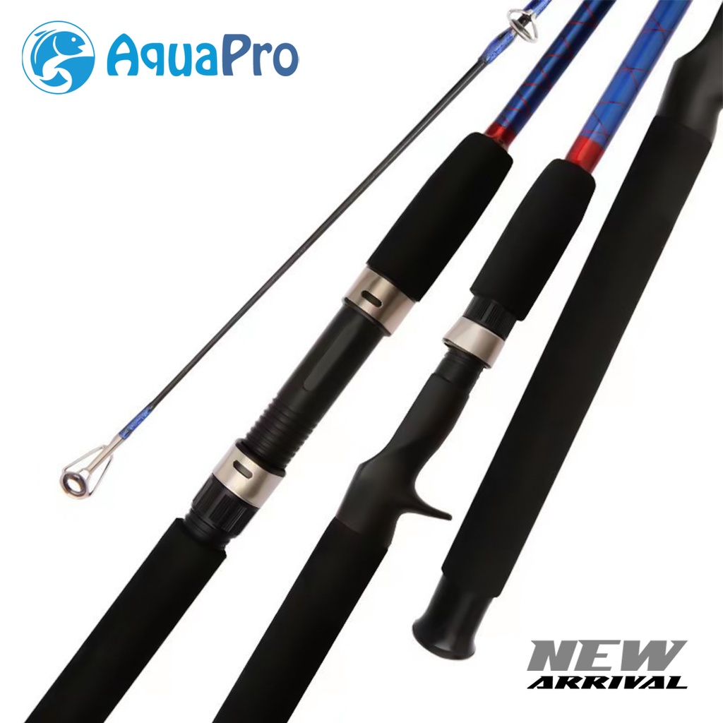 Aquapro Joran Pancing Bait Casting Spinning 1.8m 2.1m Fishing Rod Carbon Fiber Joran Pancing  3 Warna Spinning Fishing Pole 2 Section JR01