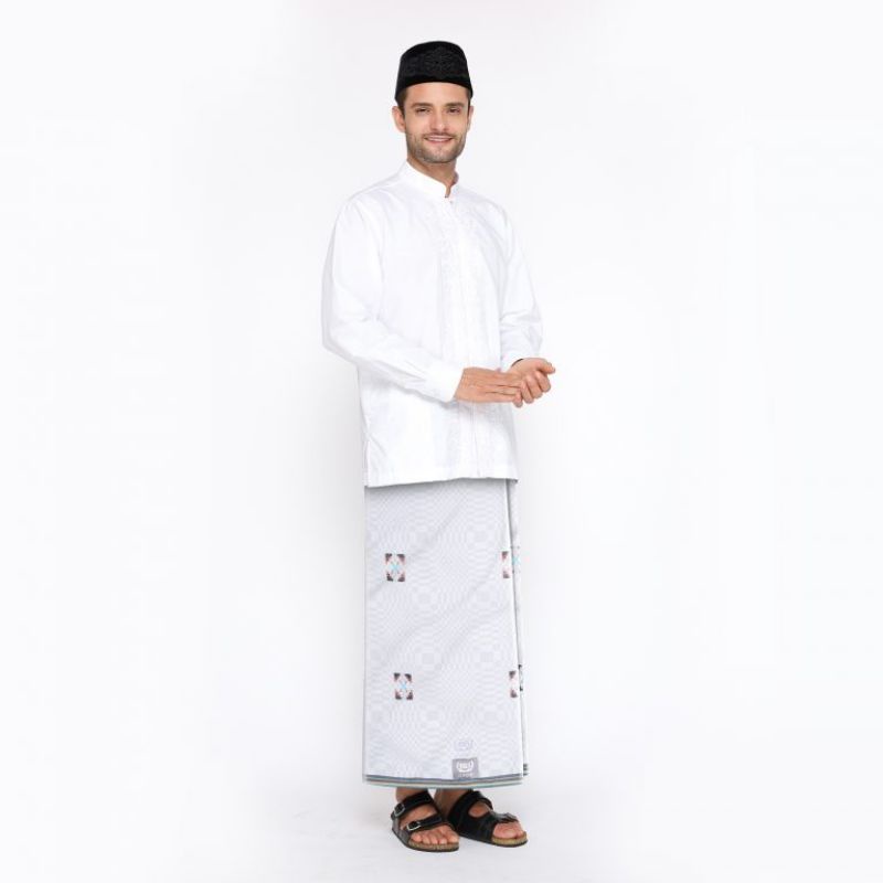 Sarung BHS Classic Silver Motif Songket DAM Putih 01