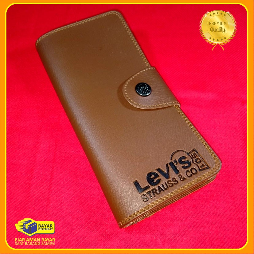 promo !! dompet lipat panjang kancing pria levis bayar di tempat