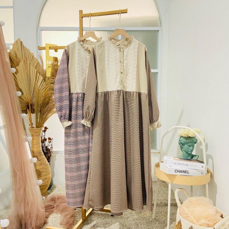 maxi dress vintage #dress vintage korea #midi dress linen organik