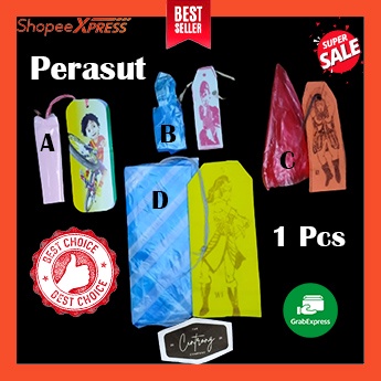 Mainan Parasut 1 Pcs/ Mainan Terjun Payung / Parasit Mainan Plastik Kertas Busa