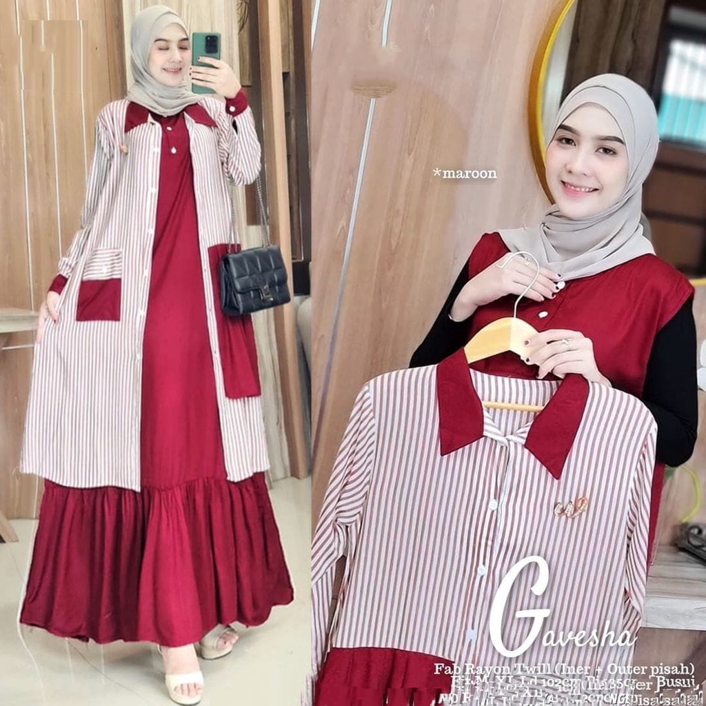 tokobiru_official  Gavesha Set/ Fashion Muslimah/ Dress Wanita/ Baju Gamis Wanita/ Atasan Wanita Ter