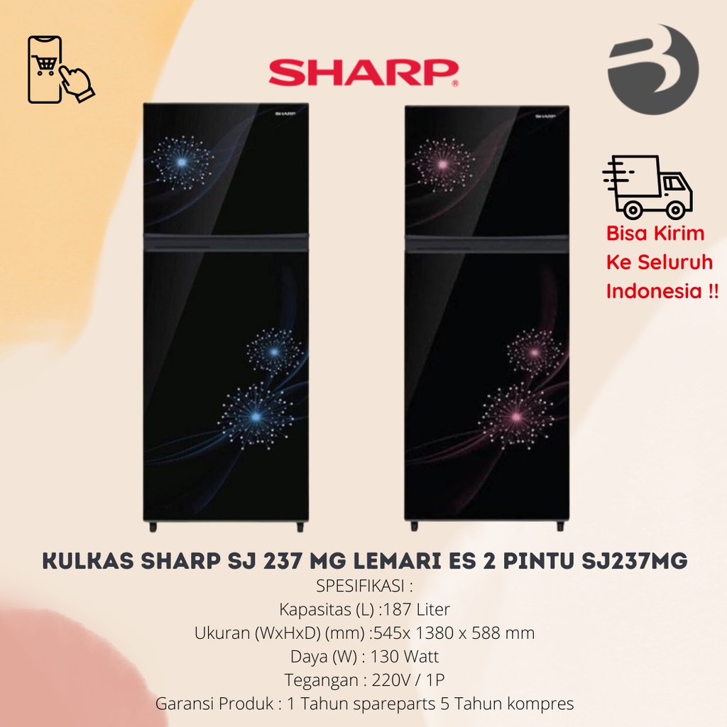 KULKAS SHARP SJ 237 MG LEMARI ES 2 PINTU SJ237MG