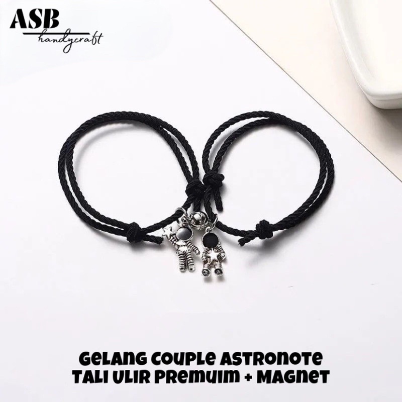 ASB - [SEPASANG] Gelang Couple Astronote + Magnet Tali ulir elastis premium FREE BOX