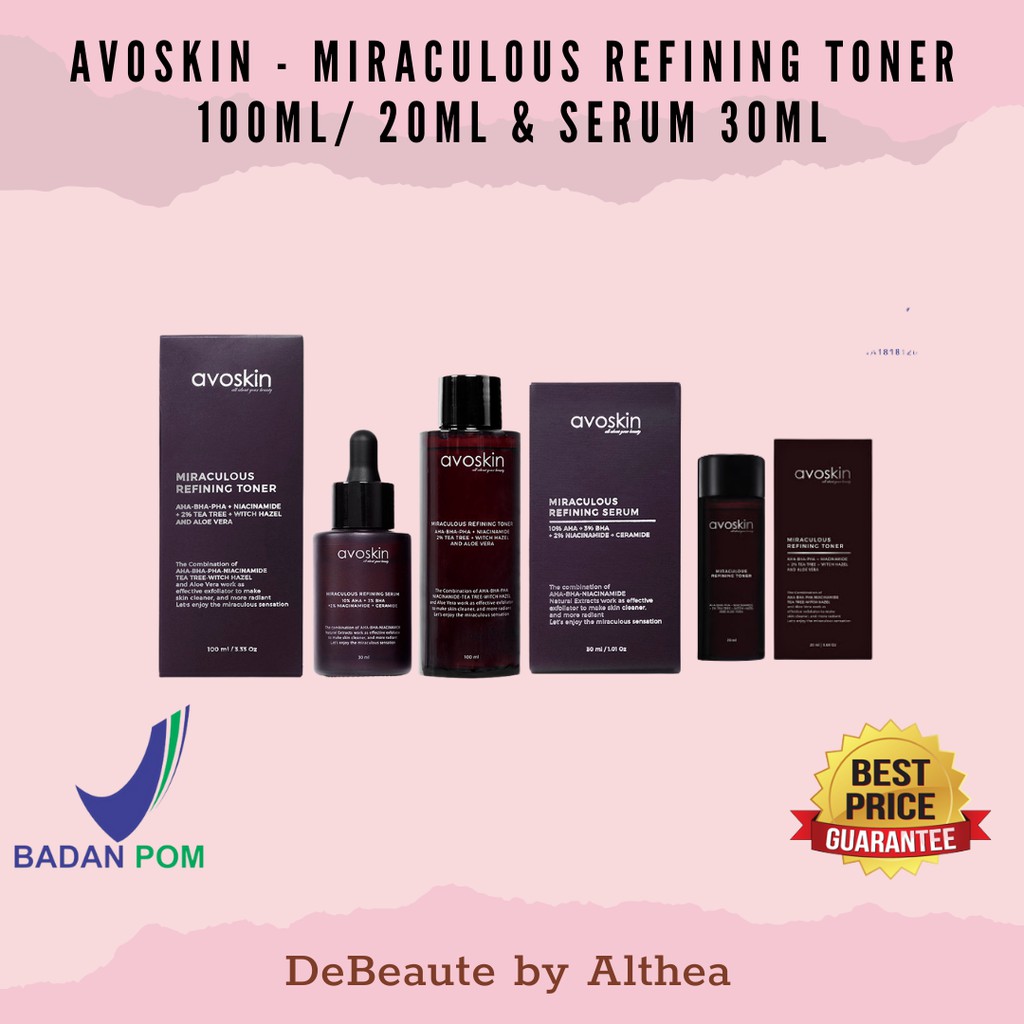 Avoskin Miraculous REFINING Toner 100ml / 20ml &amp; Serum 30ml [Anniversary Edition]