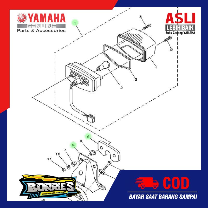 STOPLAMP ASSY SET RX KING PEREDAM ORI YGP RXKING RX-KING PREDAM STOP LAMP LAMPU REM BELAKANG SET BRE