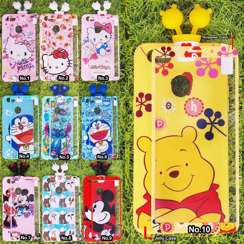 Case Jelly Intip Double Head+Tempered for Xiaomi Redmi A2/6X Redmi Note5Pro Redmi S2 Oppo F7 Vivo V7+ #casemurah#caseintip#caseboneka