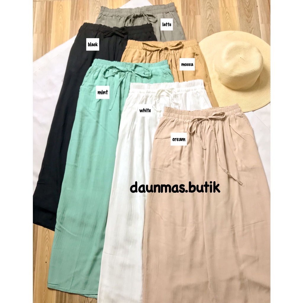 1KG MUAT 5PCS | CRINKLE PANTS LOOSE KULOT CELANA PANJANG RUBY CRINKLE HITS OOTD SELEBGRAM FASHION WANITA KOREAN STYLE