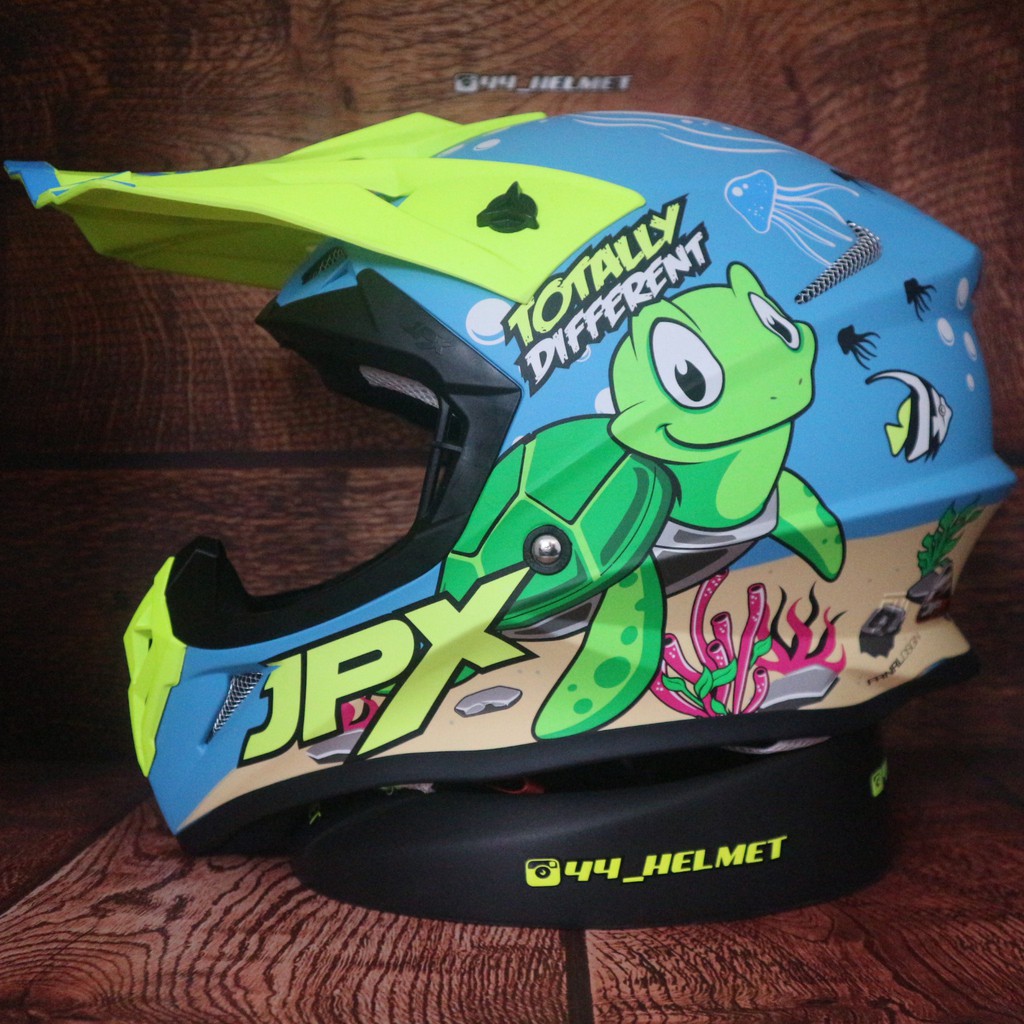 JPX FOX1 X25 LIGHT BLUE Helm cross JPX motif turtle