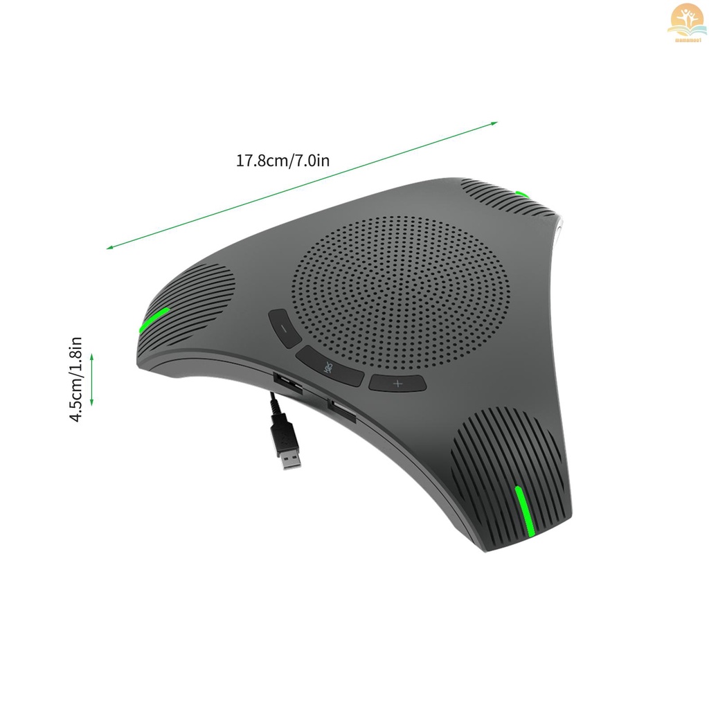 USB Speakerphone Conference Microphone Omnidirectional Computer Mic 360° Voice Pickup with Mute Key for Skype/Video Conference/Online Course/Live Streaming/Gaming/Daily Chatting