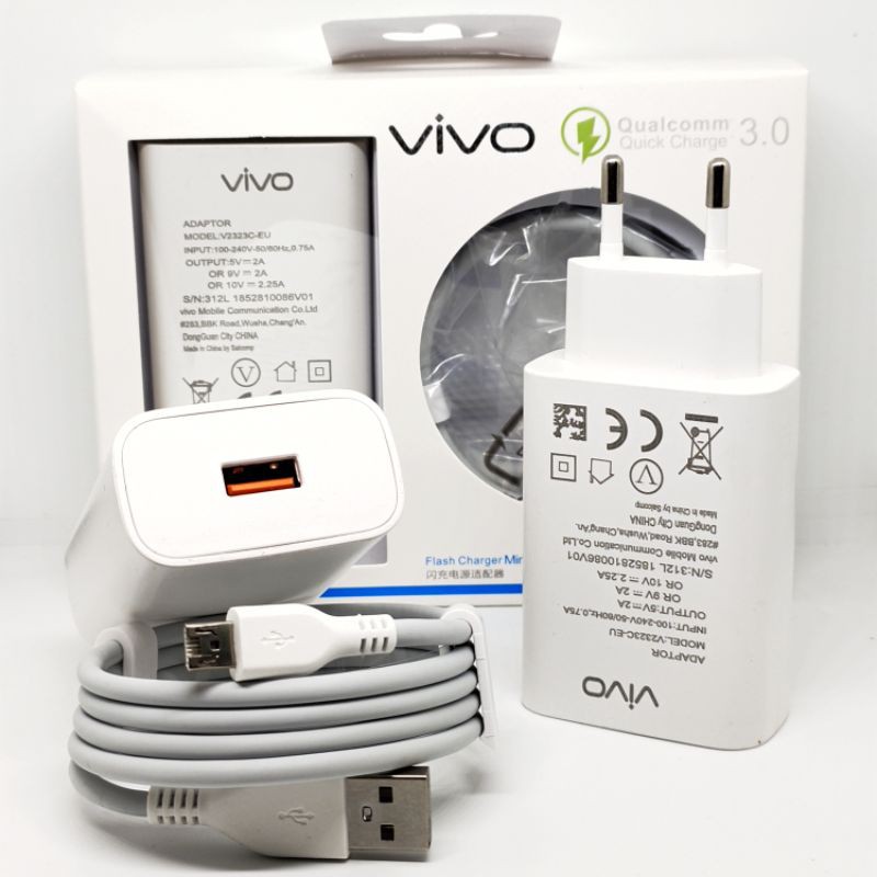 Charger Vivo Flash Charging 2A Qualcomm / Quick Charge 3.0 Kabel Micro