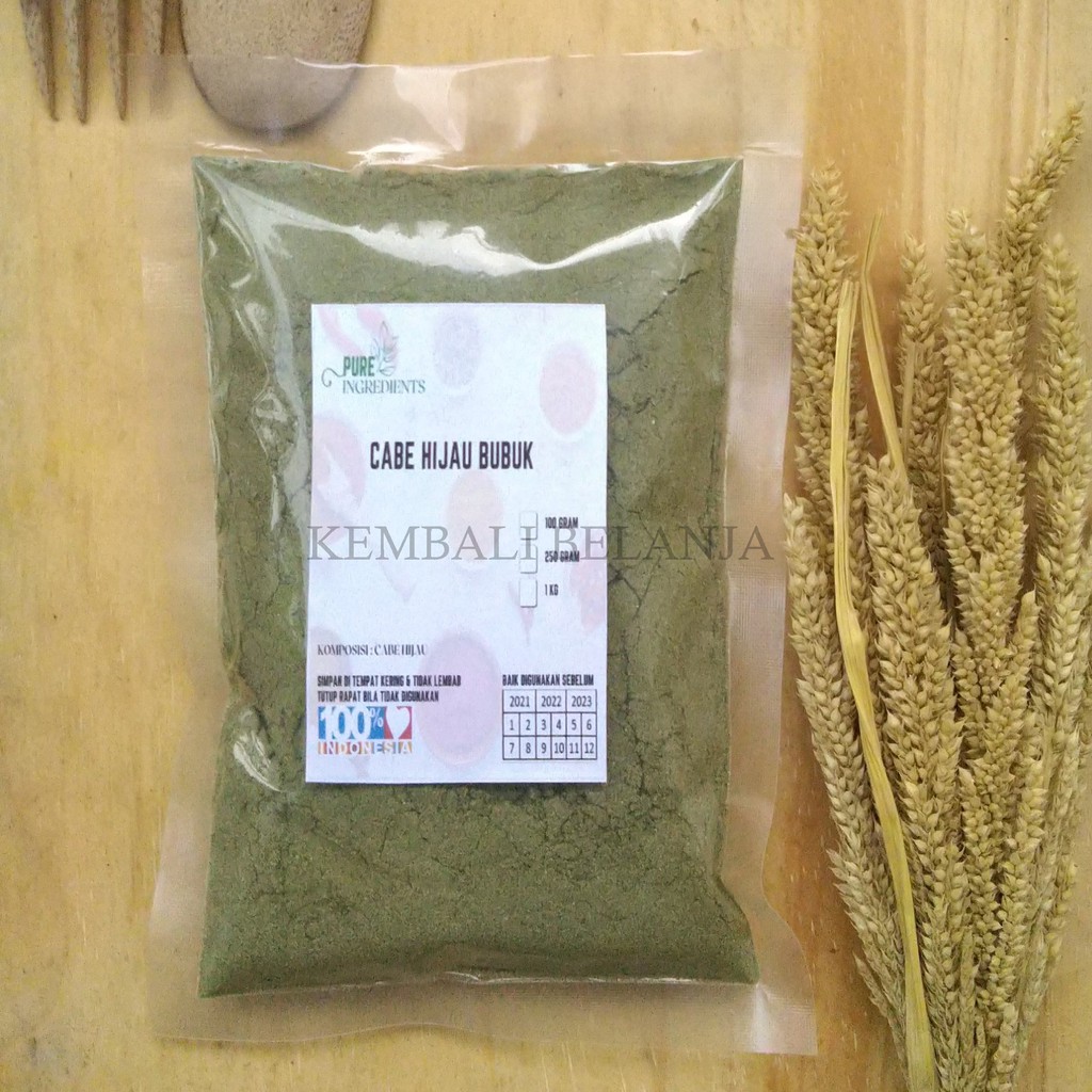 Cabe Hijau Bubuk/ Cabai Hijau/ Cabe Ijo Bubuk Super Pedas 250 Gram