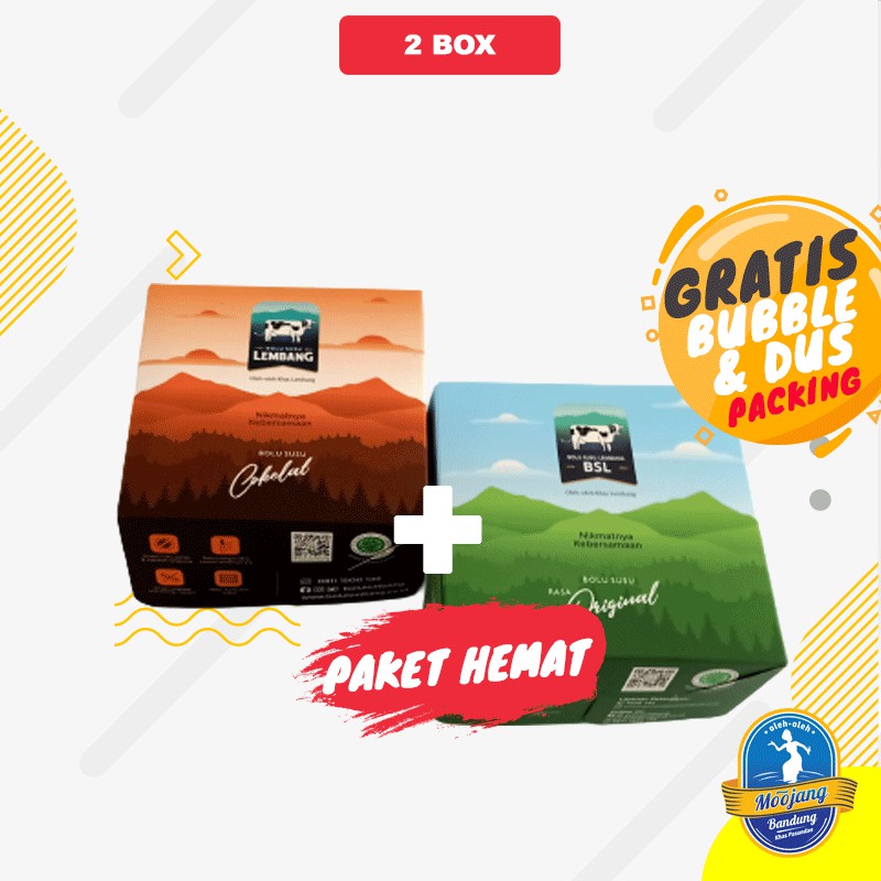 PO Paket 2 box Bolu Susu Lembang Mini pack varian original coklat best seller BSL mini pack