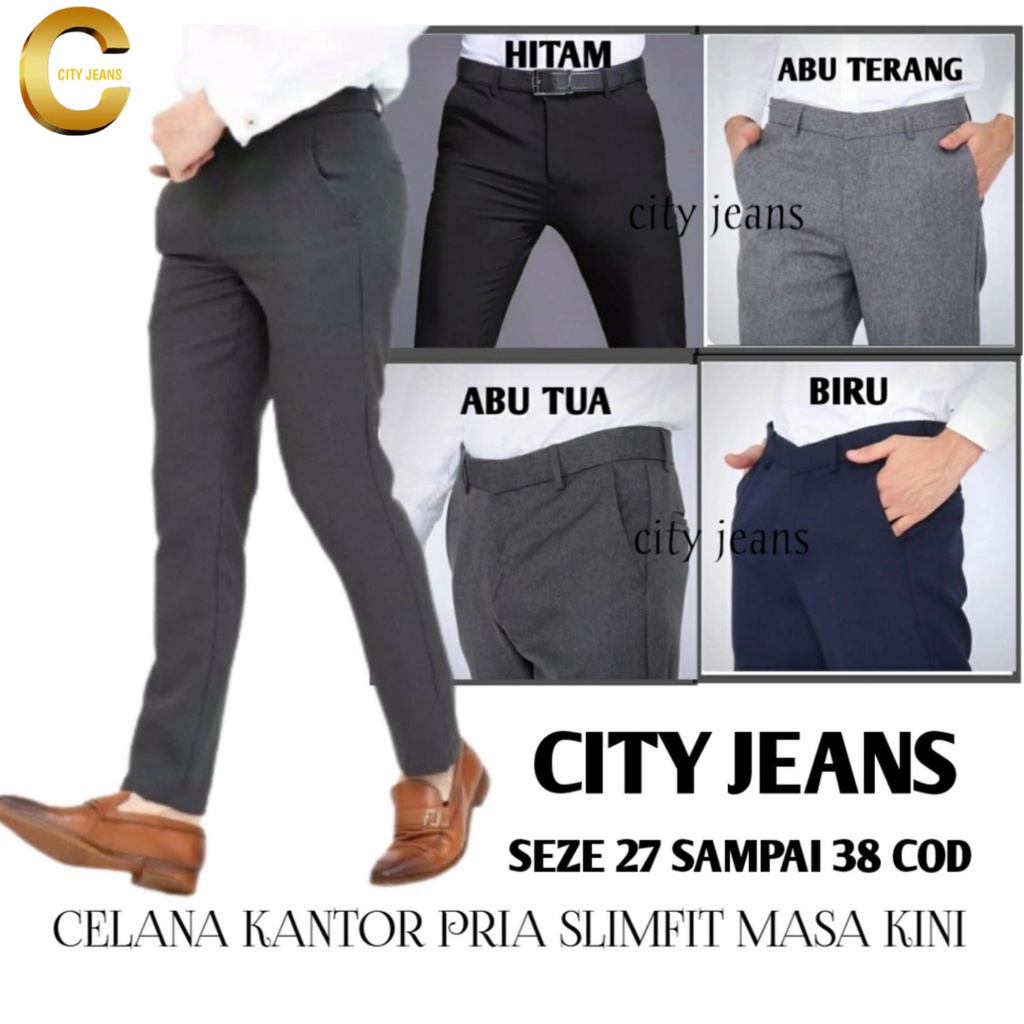 CELANA KANTOR FORMAL PRIA SLIMFIT BAHAN DASAR KAIN COD