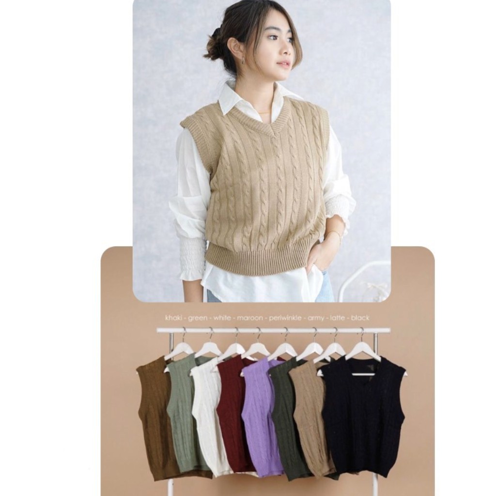 Rajut Rompi vest knit deoline