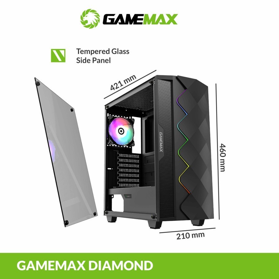 Casing Komputer Gamemax Black Diamond ATX