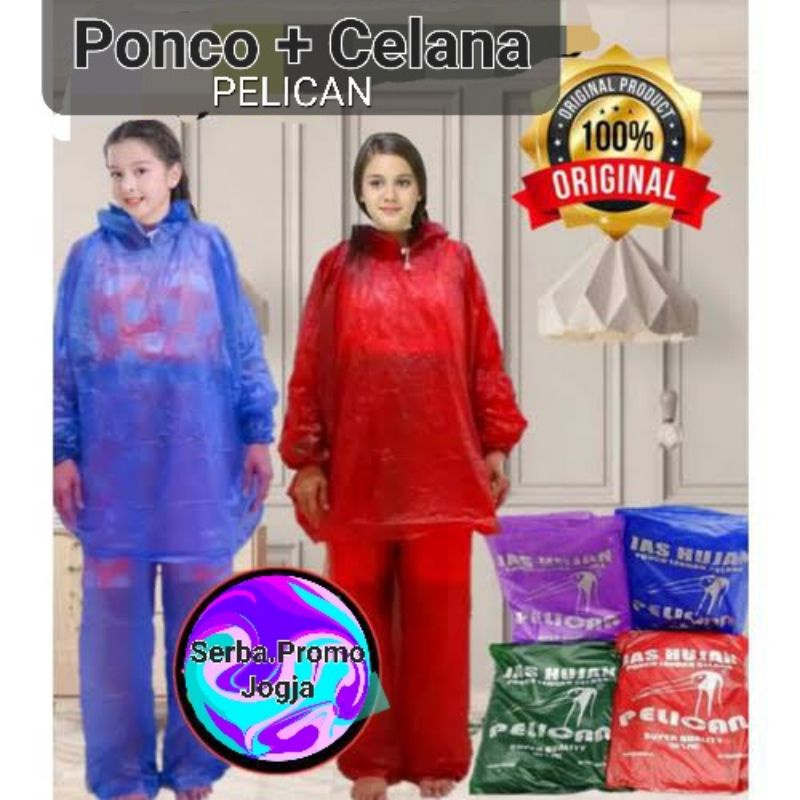 Setelan Ponco Celana Pelican Penguins - Jas Hujan Ponco Celana Murah Ekonomis