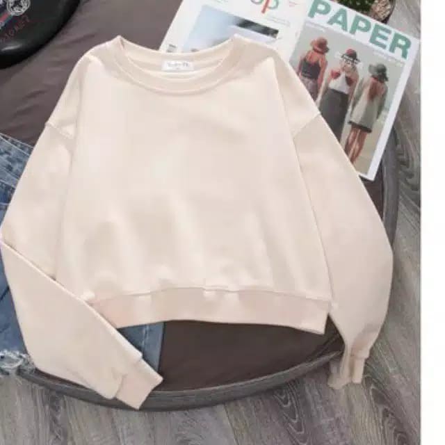 Lenka Sweater Cropped-Sweater Crop Big Size Wanita